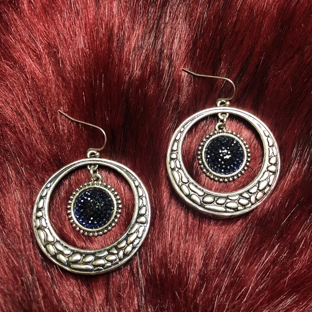 Magiko Black Crystal Dangle Earrings